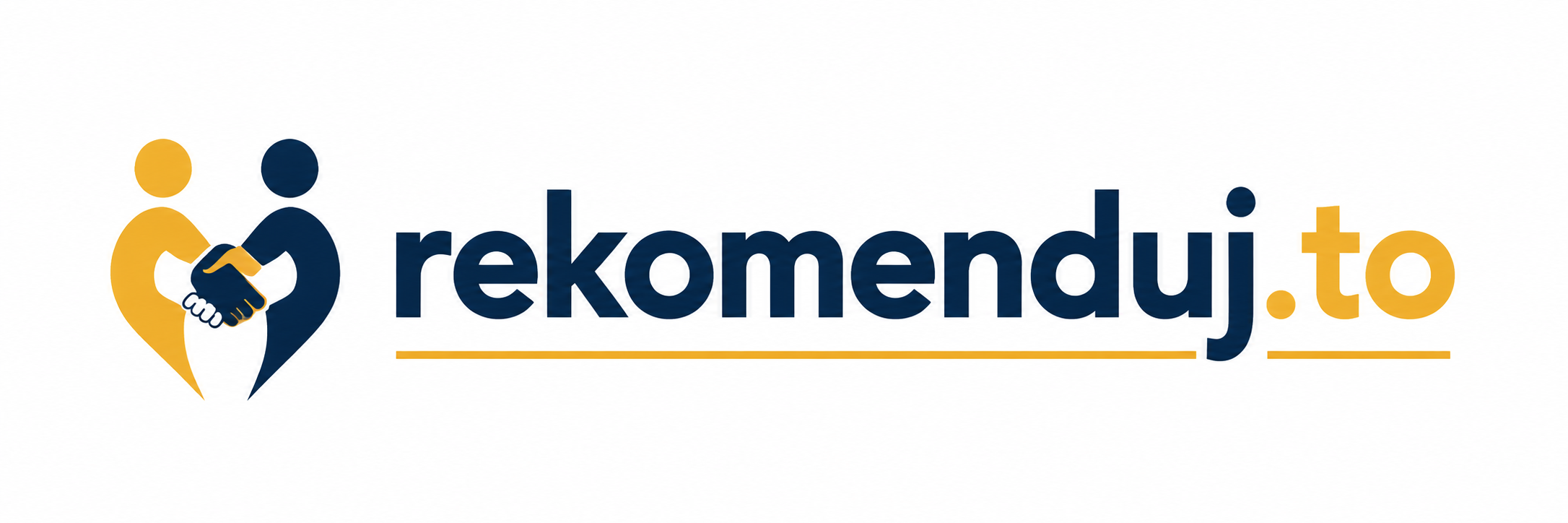 rekomenduj.to — dwie postacie połączone uściskiem dłoni